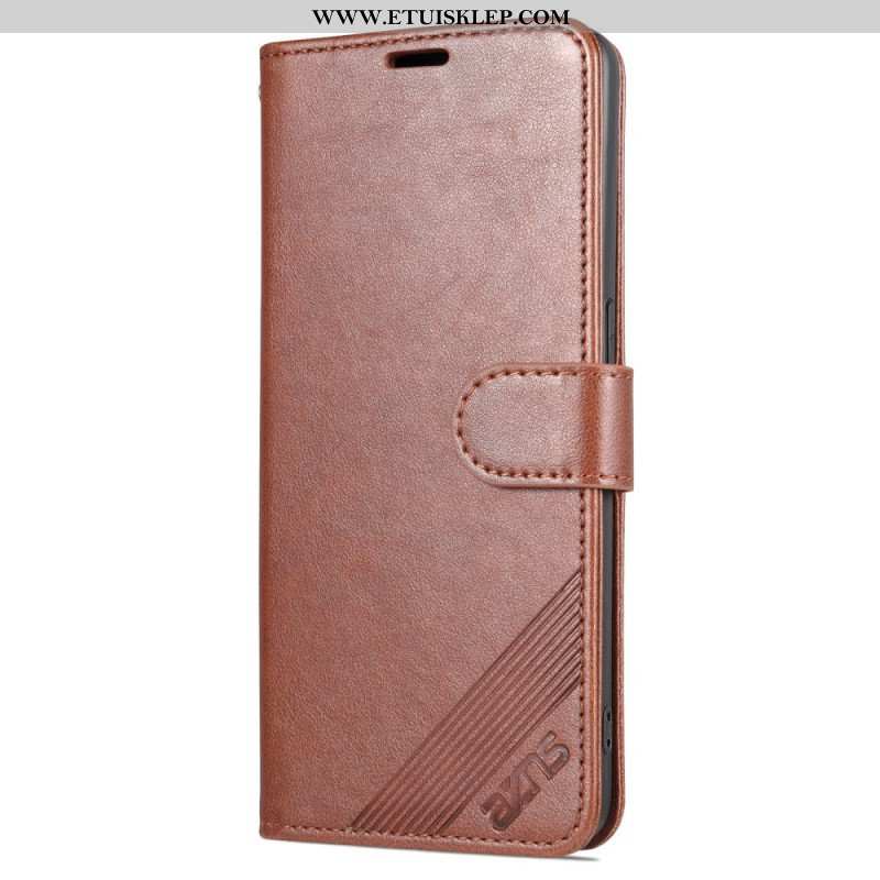 Etui Folio do Oppo Reno 8 Lite Stylizacja Skóry Azns